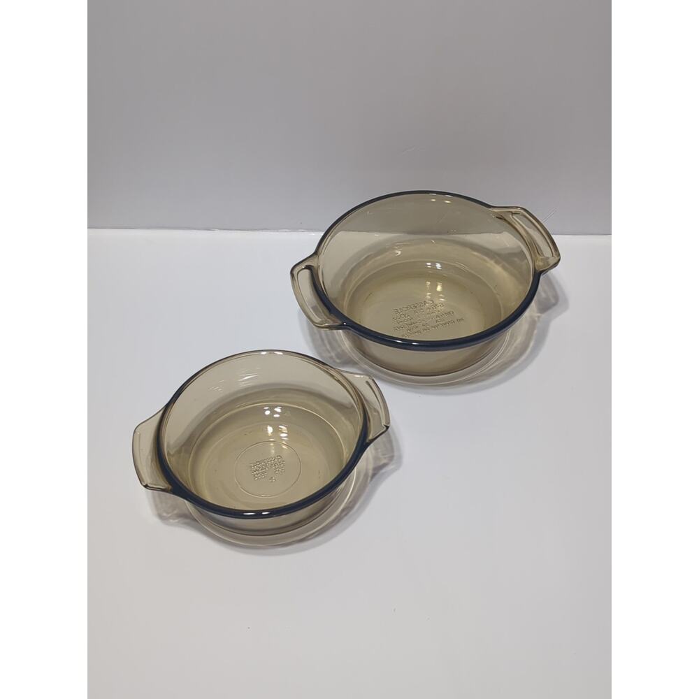 Vintage Lovenware Smoke Color Casserole Dishes 12oz And 20oz